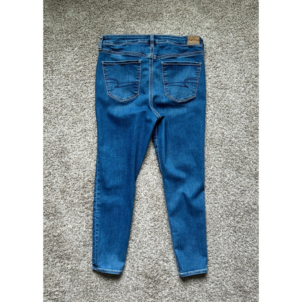 American Eagle High Rise Jegging Jeans Womens I 14 Short I Medium Wash Stretch - Picture 3 of 9